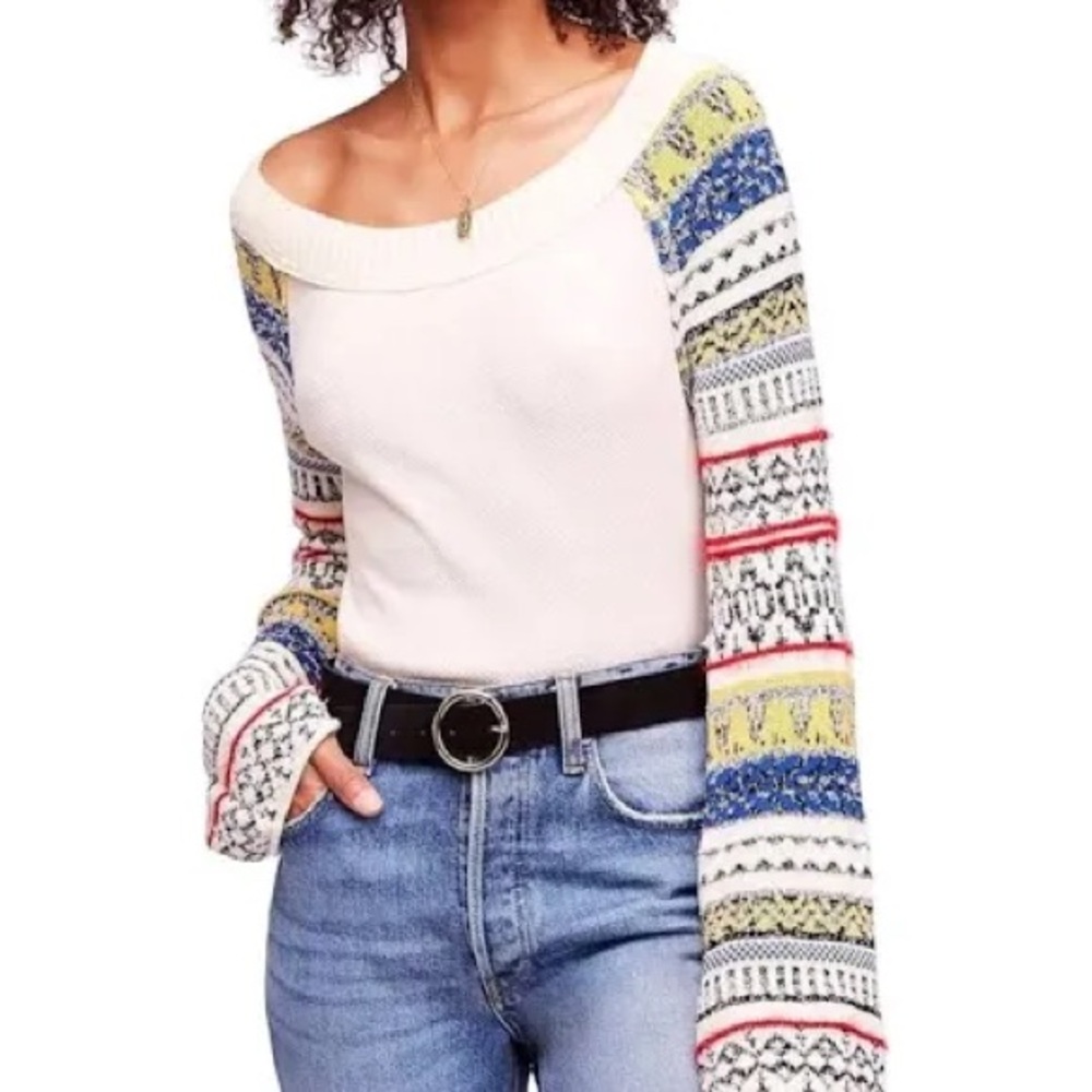 Multicolor free people Off-Shoulder Sweater